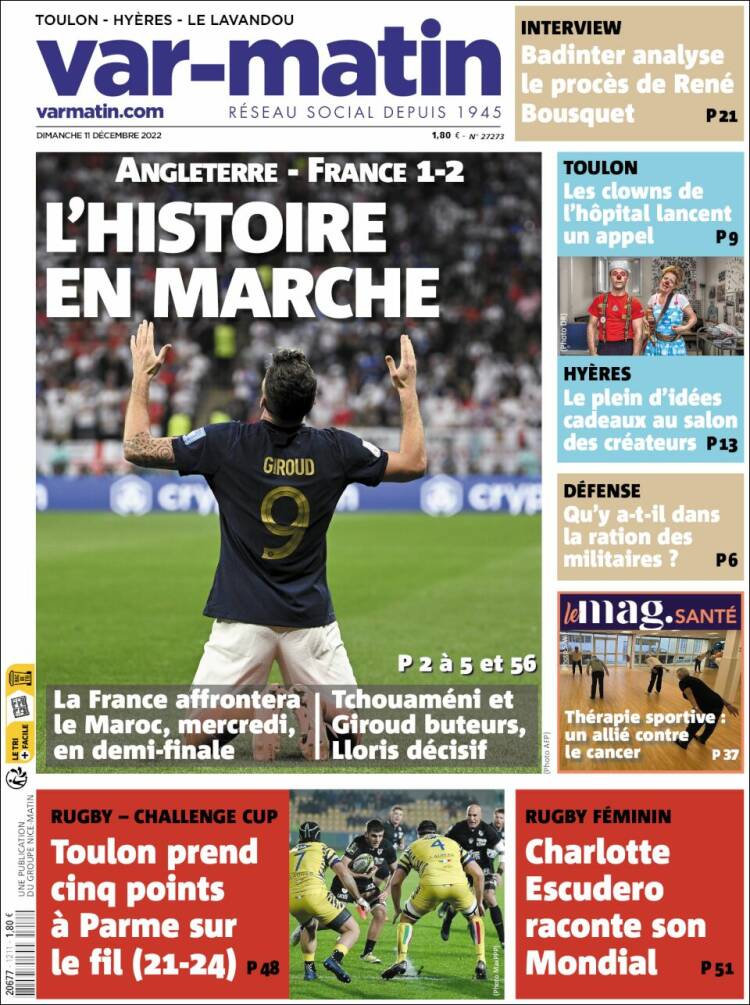 Portada de Var-Matin (Francia)