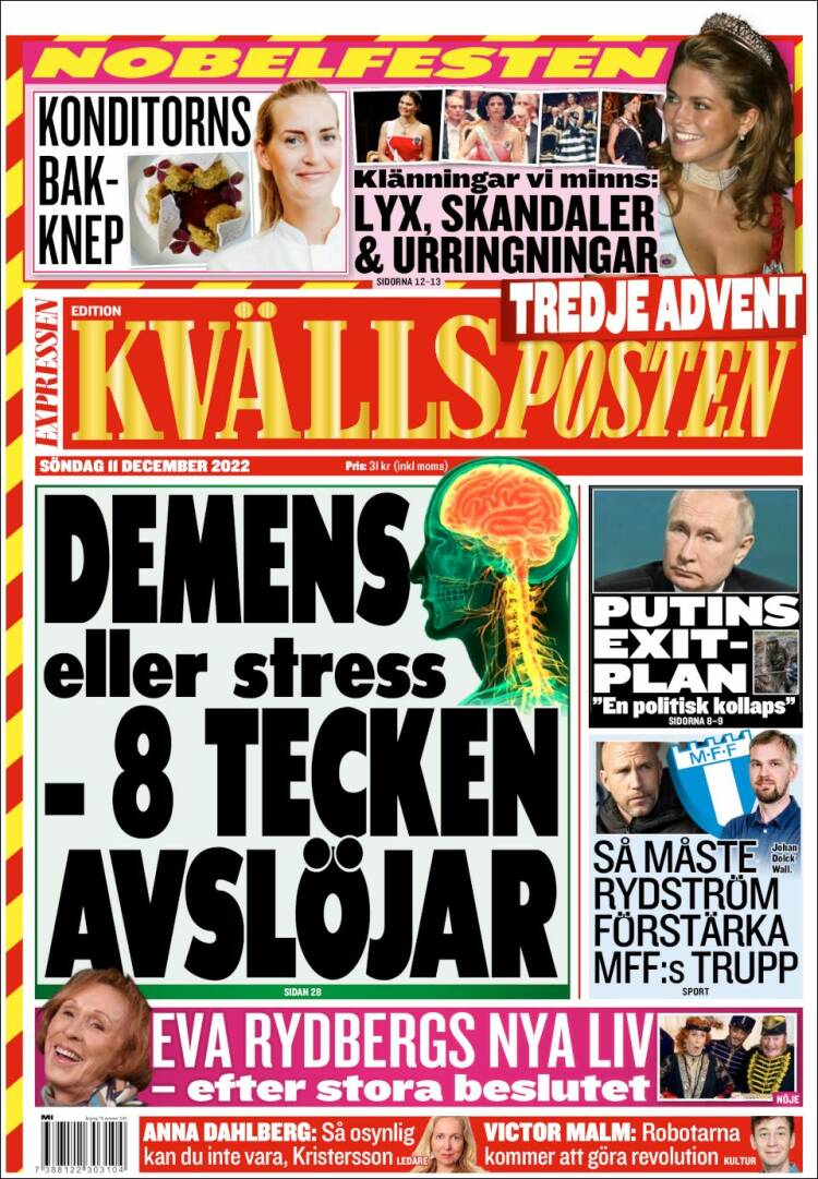 Portada de Kvällsposten (Sweden)