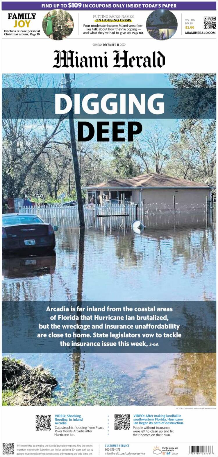 Portada de Miami Herald (USA)