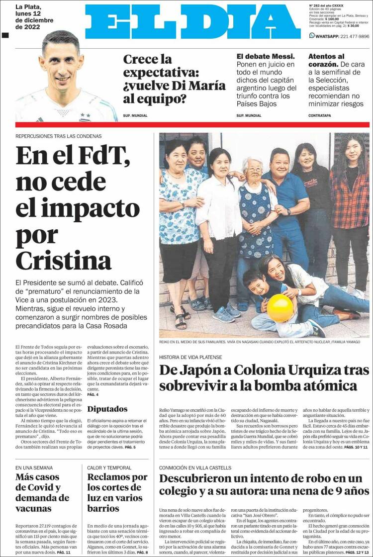 Portada de El Día de la Plata (Argentina)