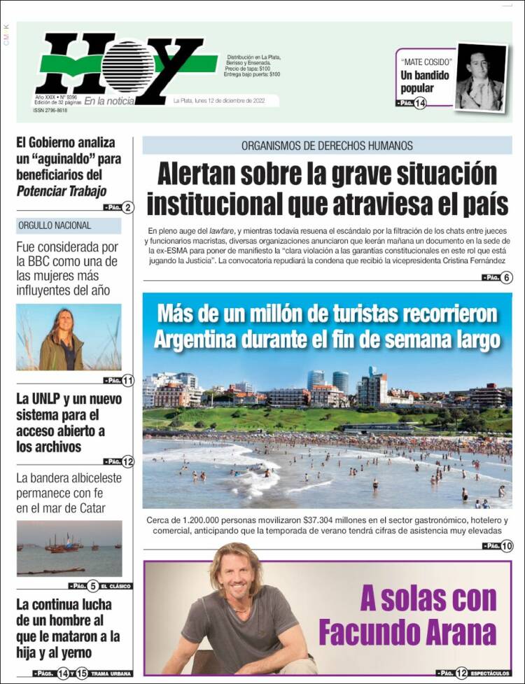 Portada de Diario Hoy (Argentina)