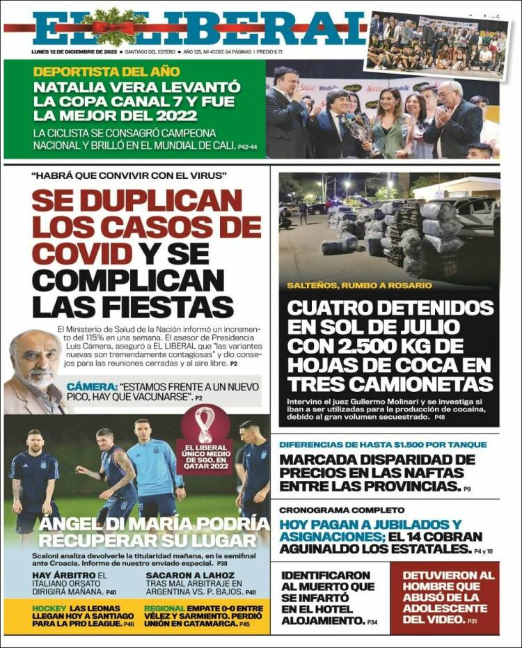 Portada de Diario El Liberal (Argentina)