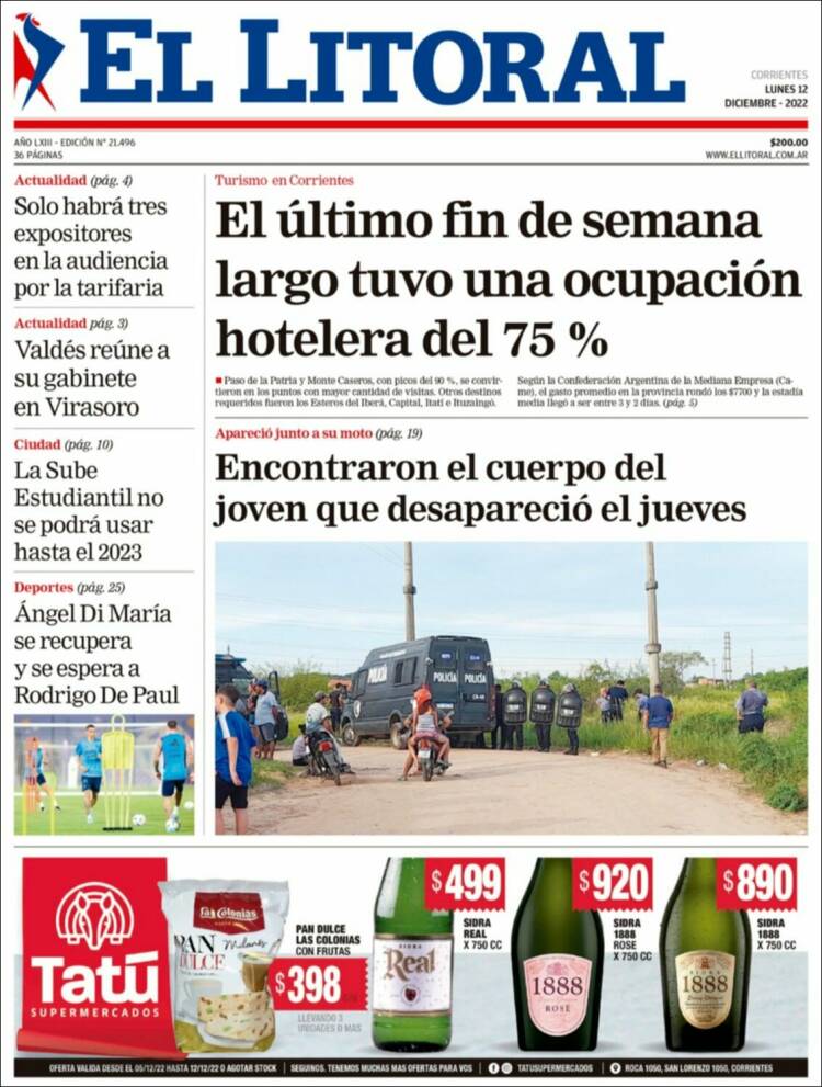 Portada de El Litoral Corrientes (Argentina)
