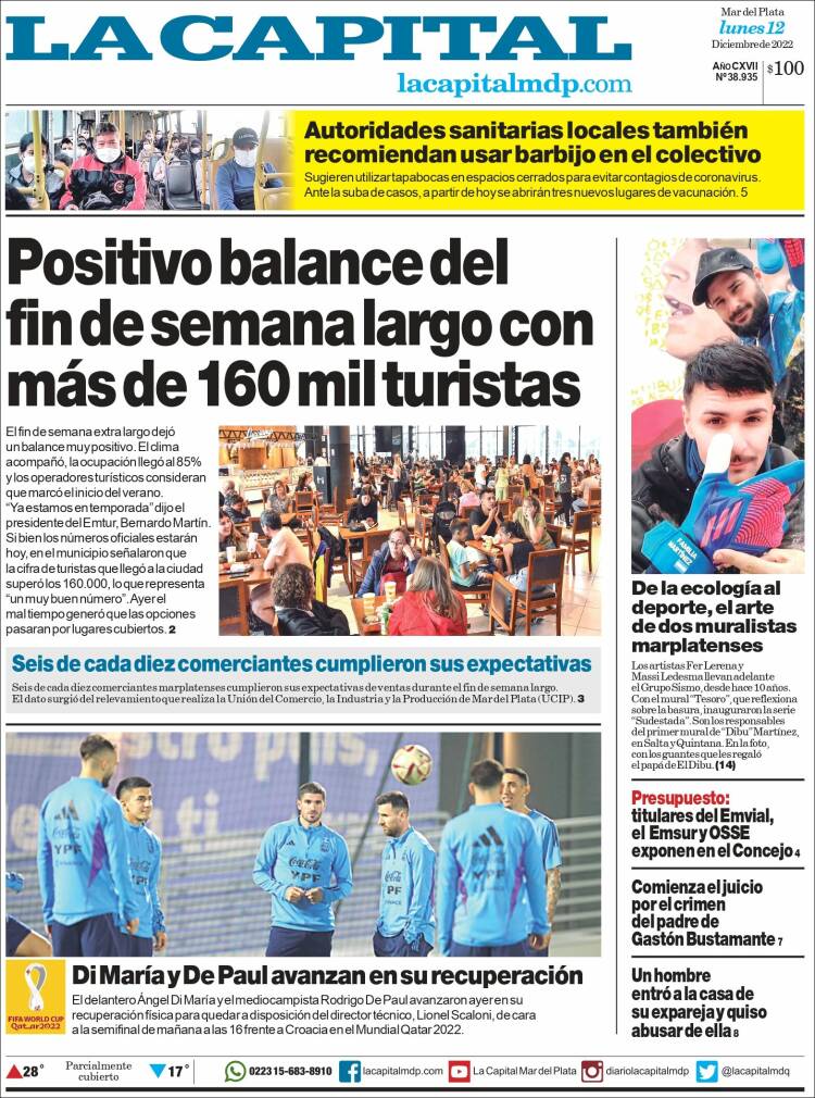 Portada de Diario La Capital - Mar del Plata (Argentina)