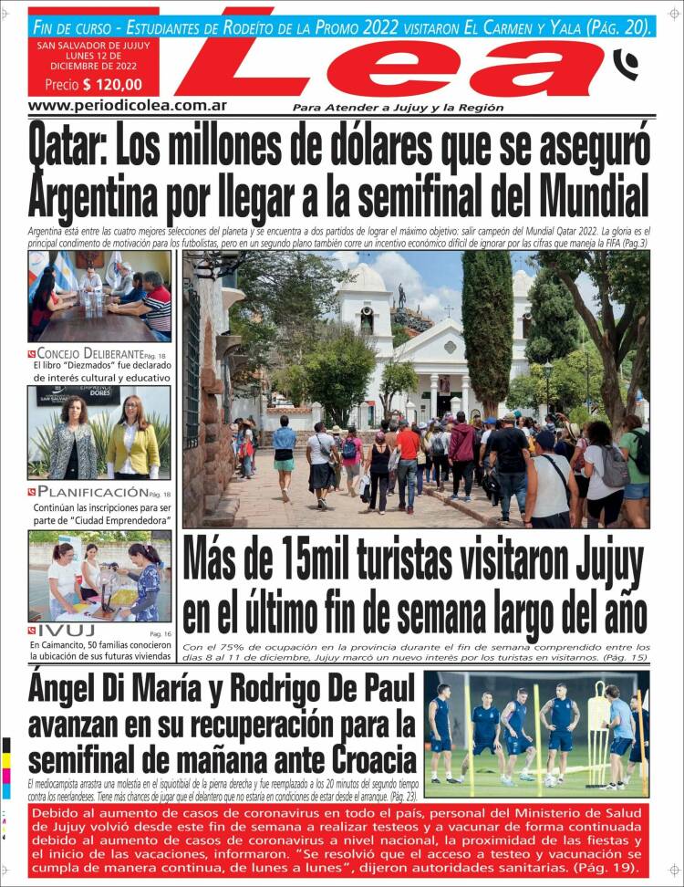 Portada de Periódico Lea (Argentina)