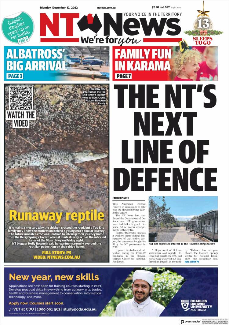 Portada de Northern Territory News (Australia)