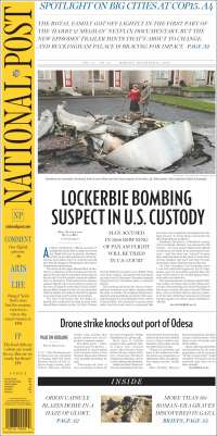 Portada de The National Post (Canada)