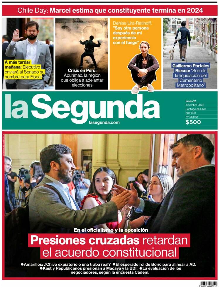 Portada de La Segunda (Chile)