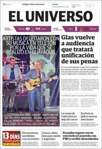 Portada de El Universo - Ecuador (Ecuador)