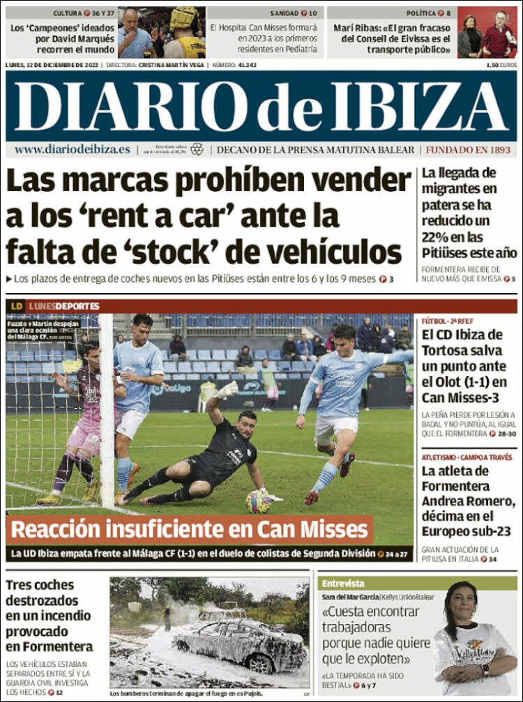 Portada de Diario de Ibiza (Espa&ntilde;a)