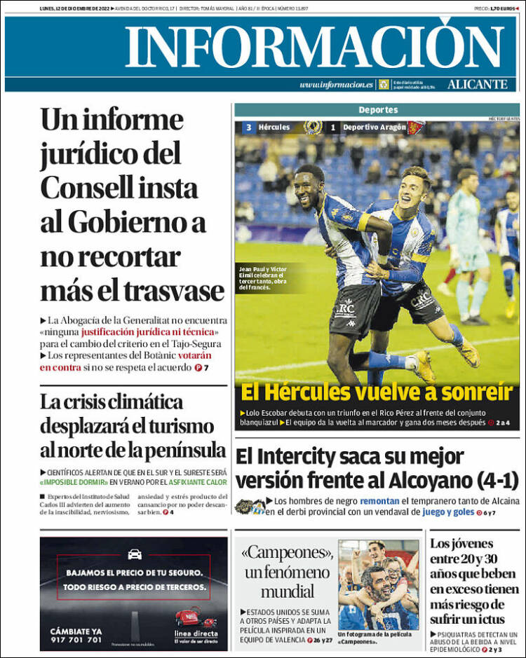 Portada de Diario Información (Espa&ntilde;a)