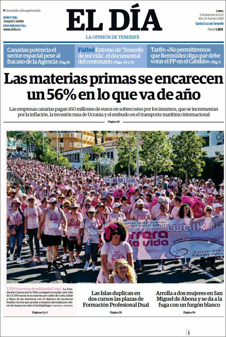 Portada de El Día (Espa&ntilde;a)