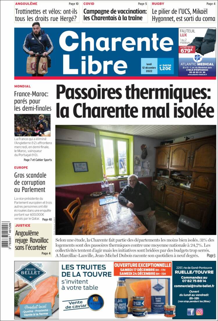 Portada de Charente Libre (France)