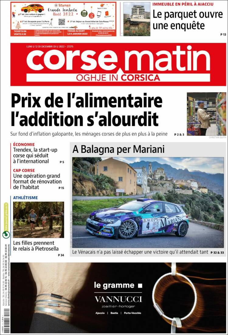 Portada de Corse-Matin (France)
