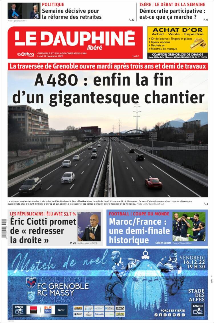 Portada de Le Dauphiné Libéré (France)