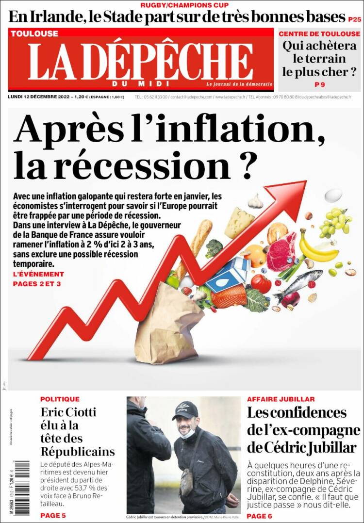 Portada de La Dépêche du Midi (France)