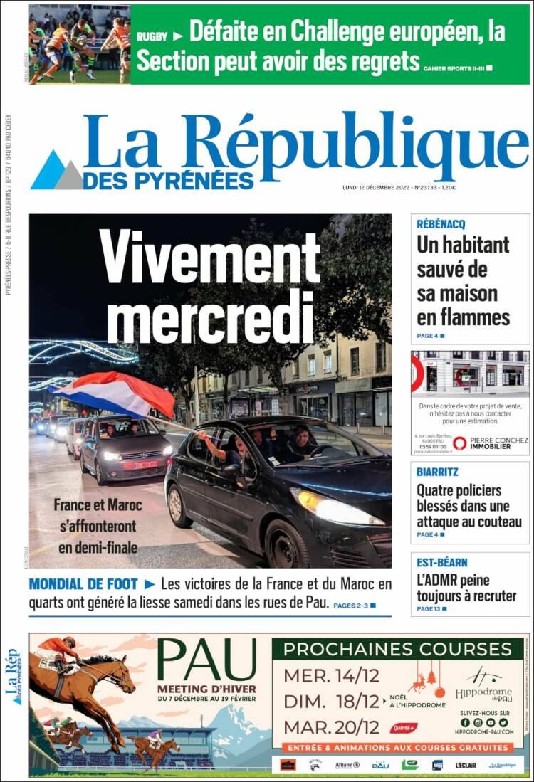 Portada de La République des Pyrénées (France)