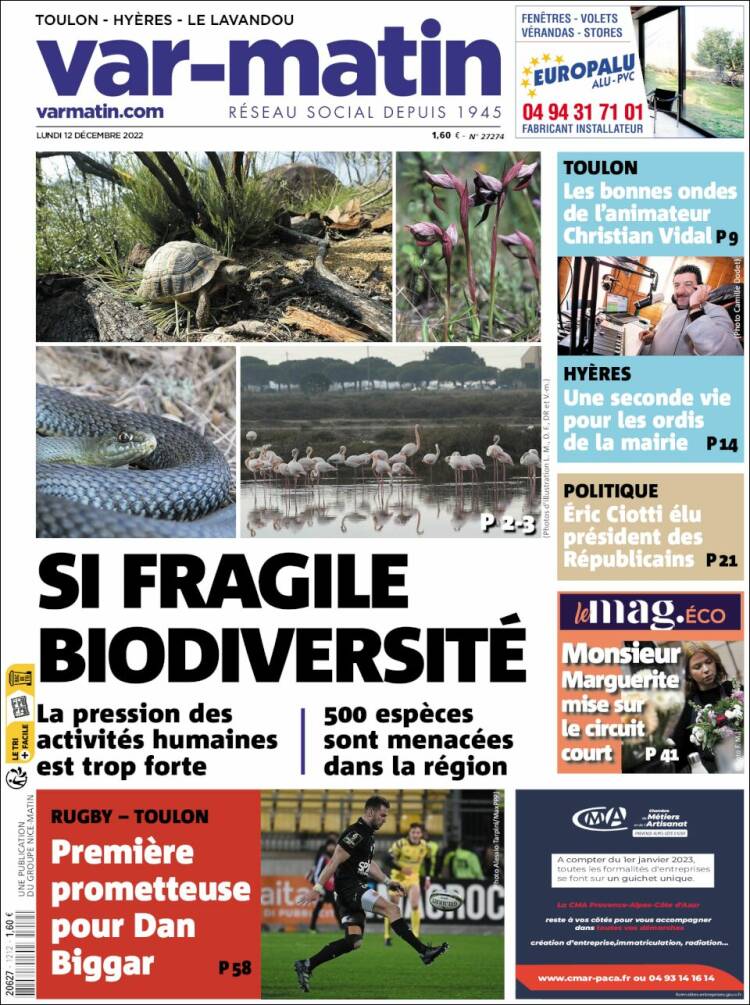 Portada de Var-Matin (France)