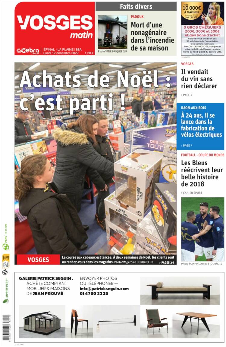 Portada de Vosges Matin (France)