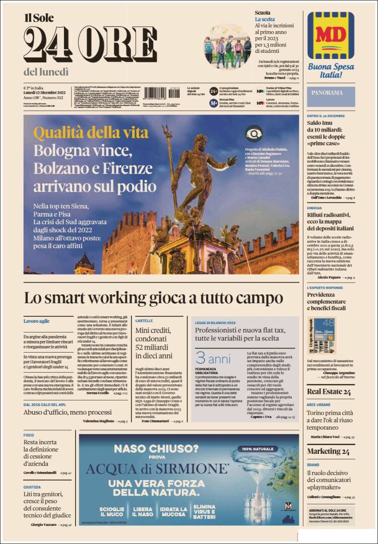 Portada de Il Sole 24 ORE (Italy)