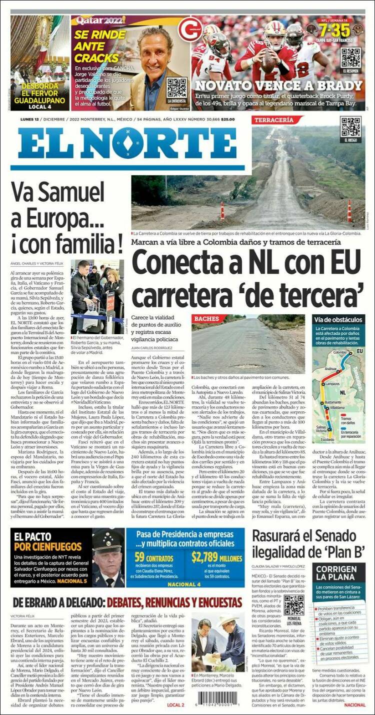 Portada de El Norte (Mexique)