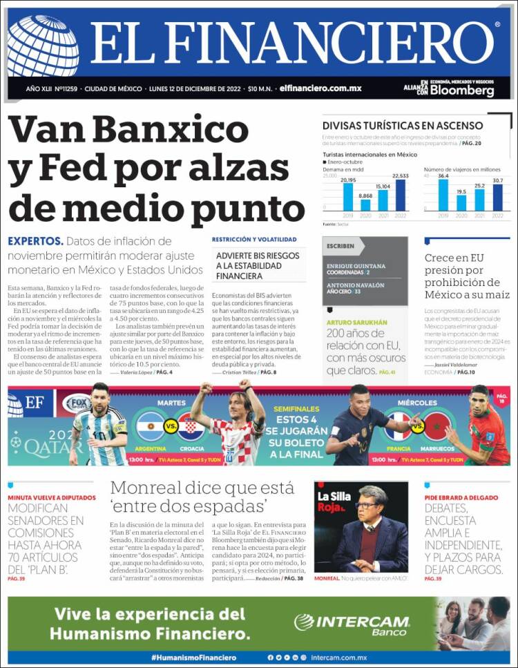 Portada de El Financiero (Mexique)