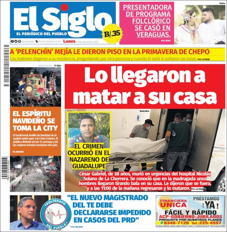 Portada de El Siglo (Panam&aacute;)