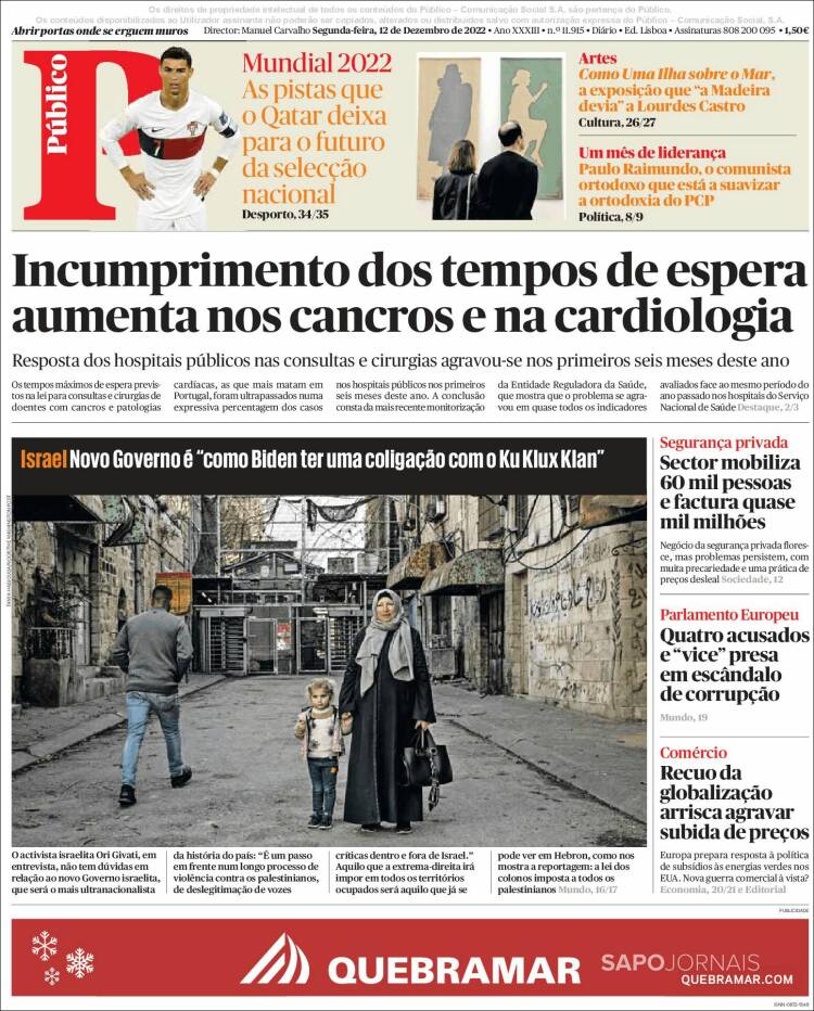 Portada de Público (Portugal)
