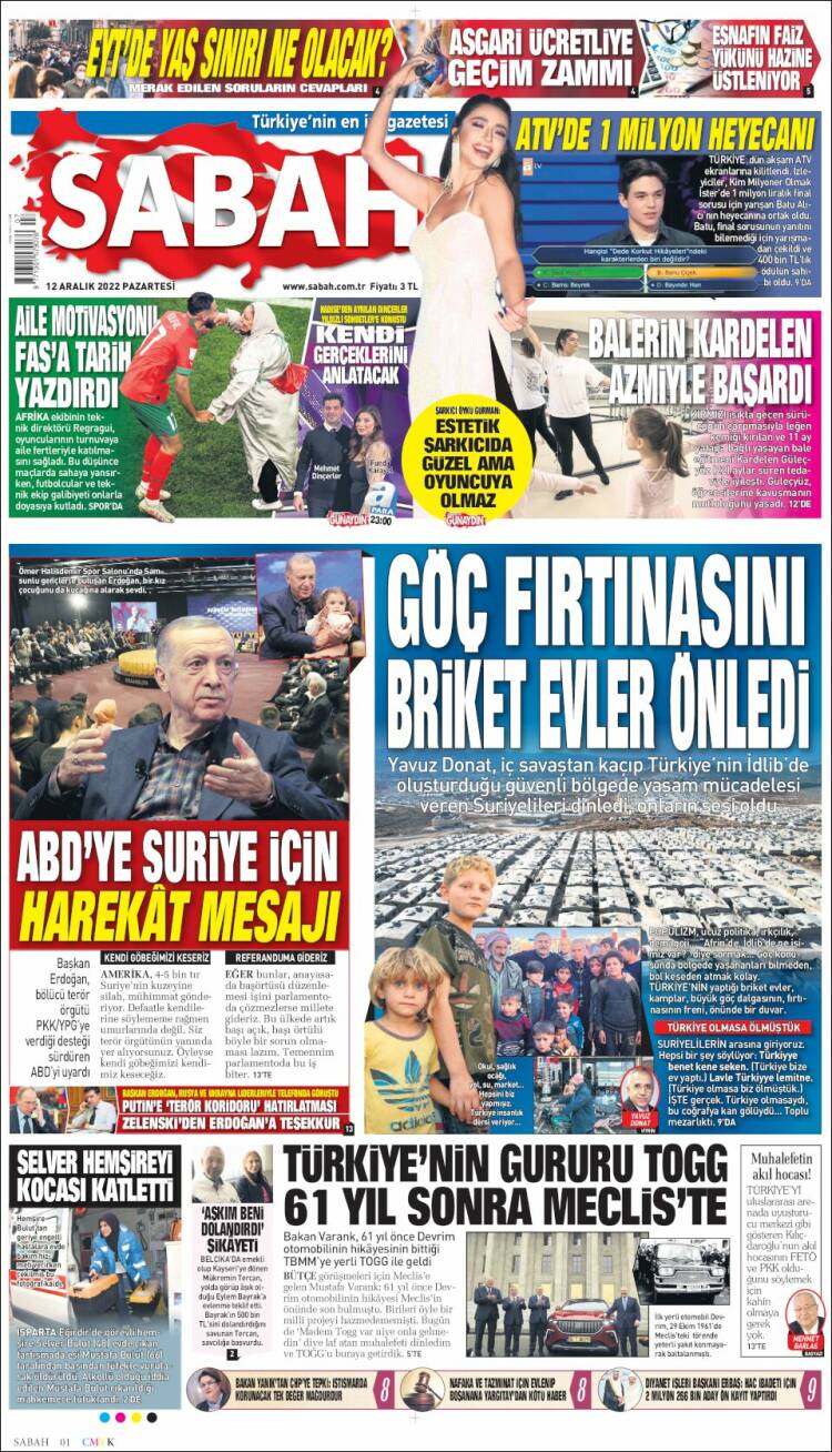Portada de Sabah (Turqu&iacute;a)