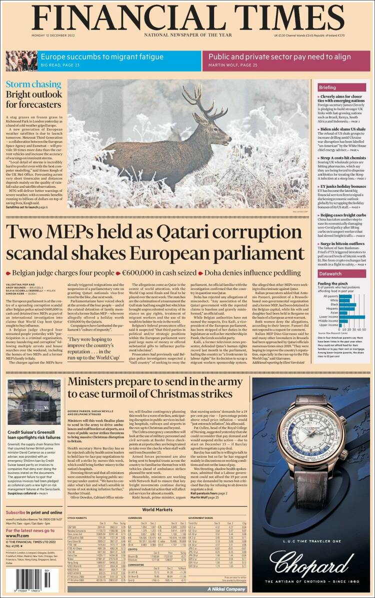 Portada de Financial Times (Reino Unido)