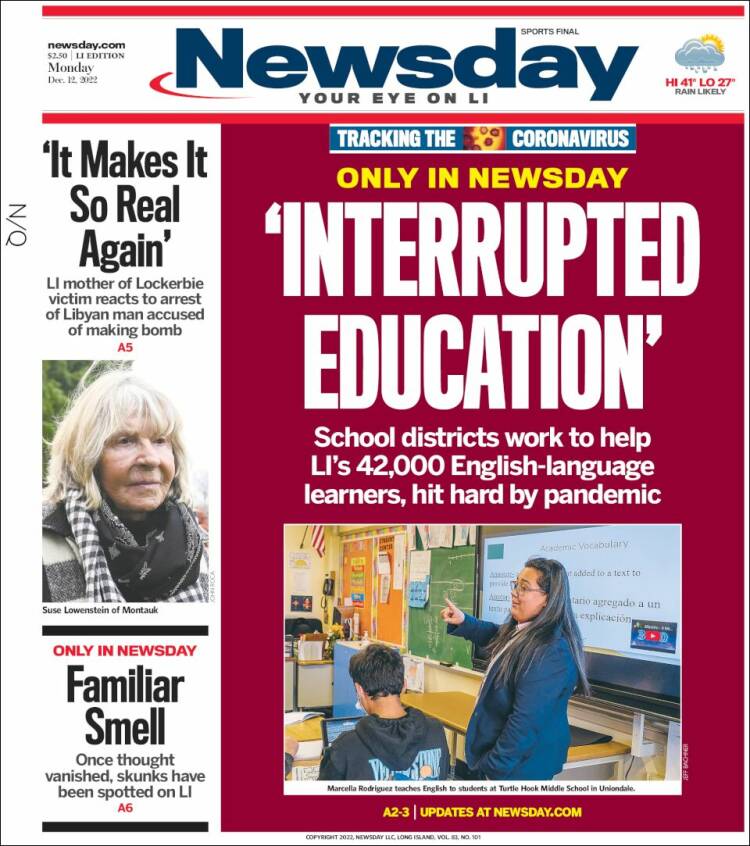 Portada de Newsday (États-Unis)