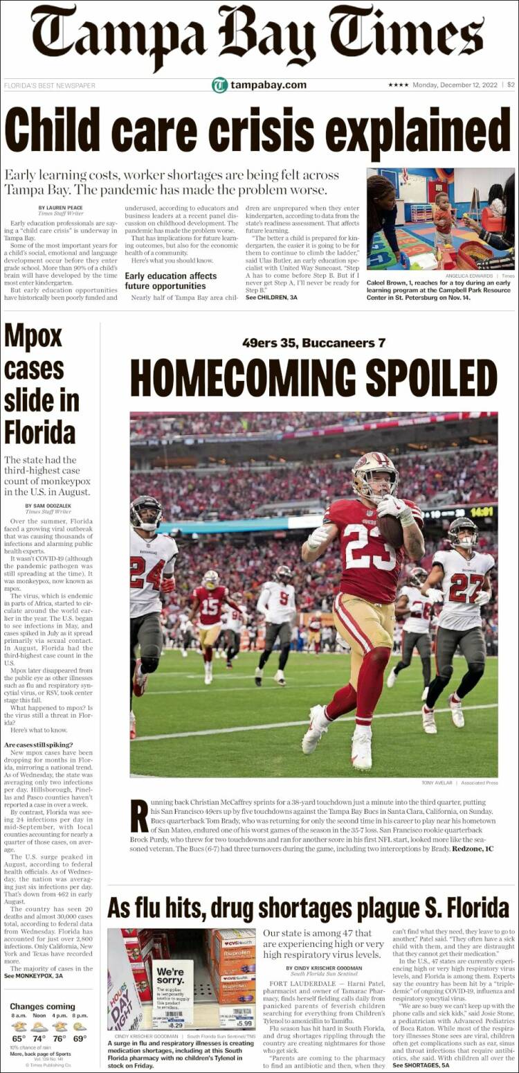 Portada de Tampa Bay Times (USA)