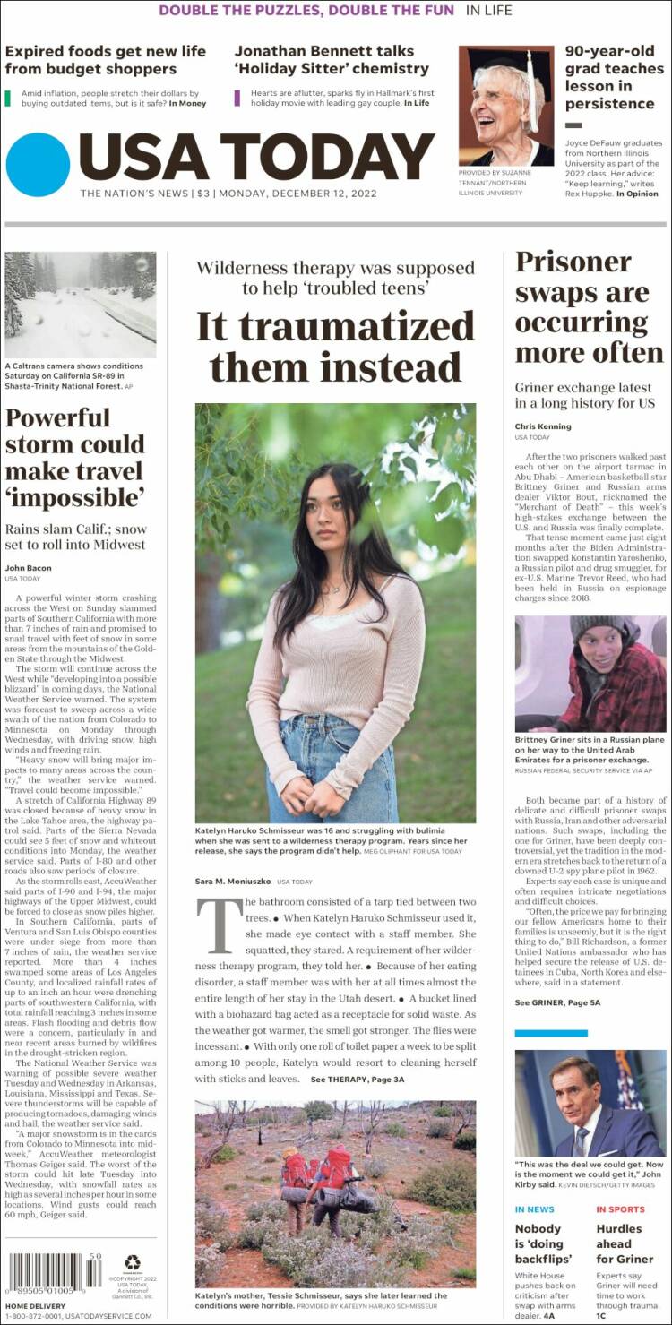 Portada de USA Today (USA)