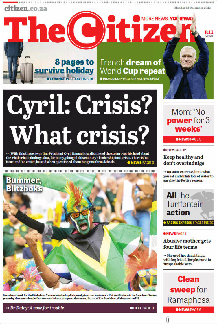 Portada de The Citizen (Sud&aacute;frica)