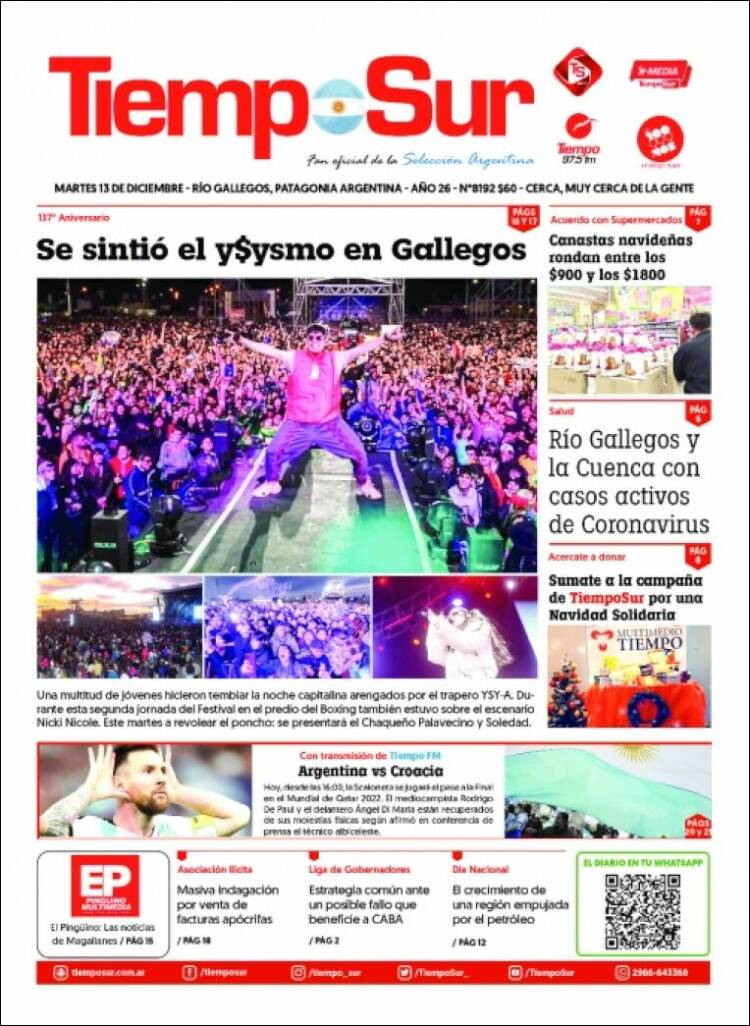 Portada de Tiempo Sur (Argentina)