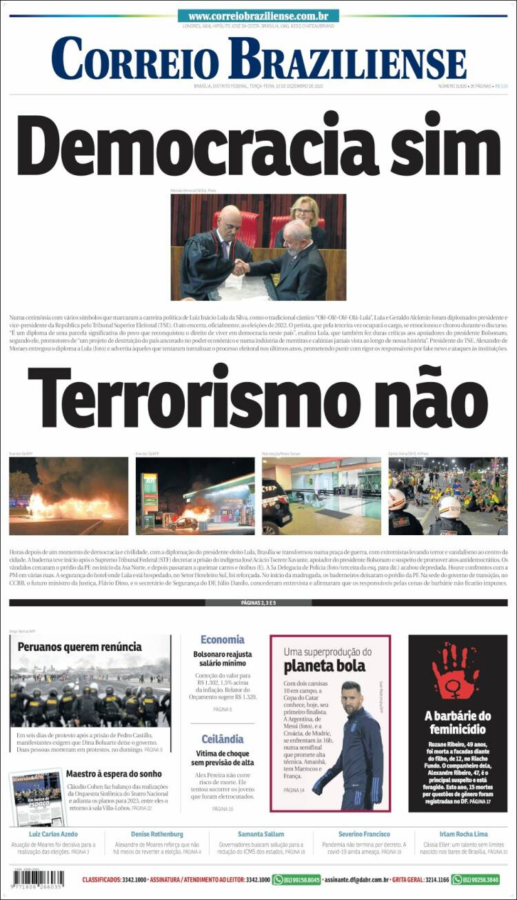 Portada de Correio Braziliense (Brasil)