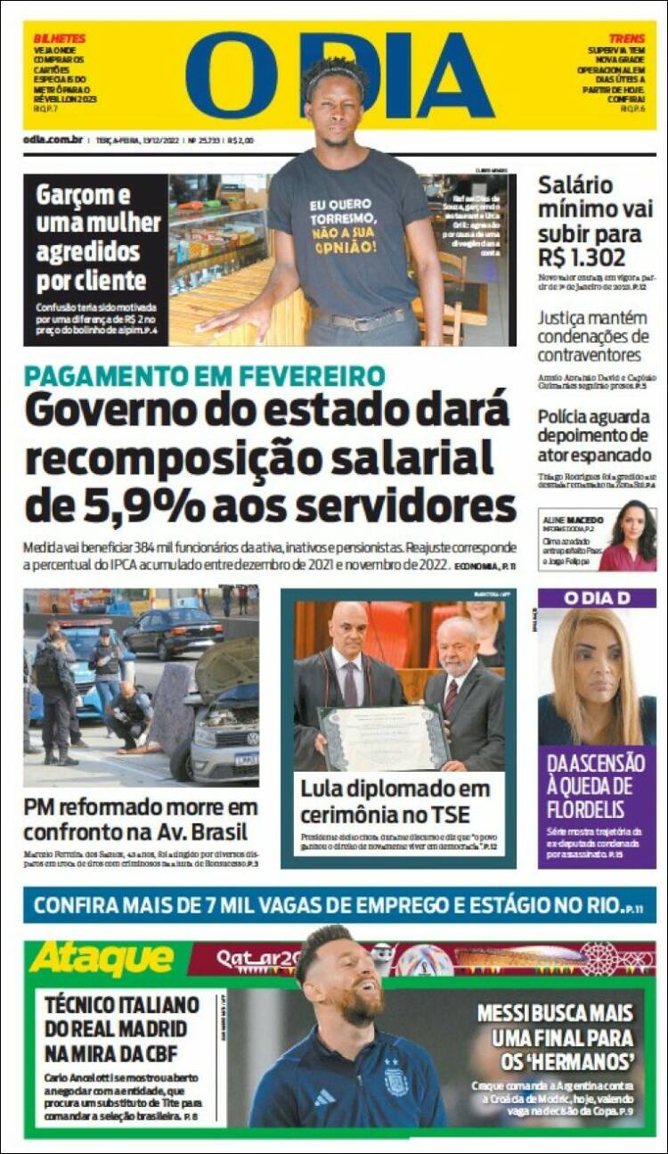 Portada de O Dia (Br&eacute;sil)