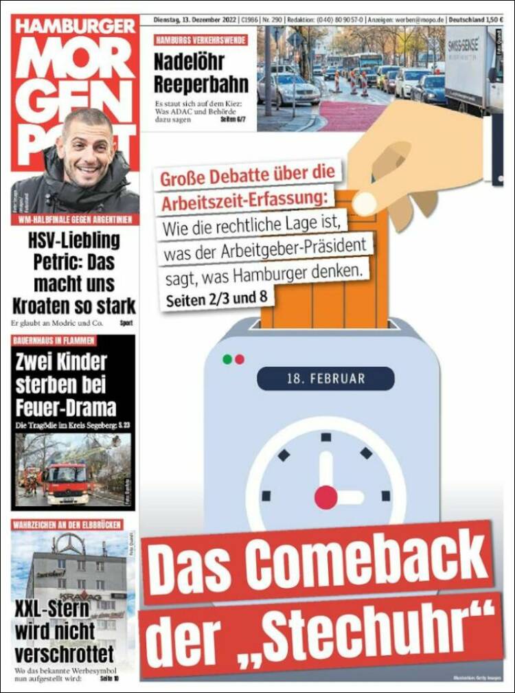 Portada de Hamburger Morgenpost  (Allemagne)