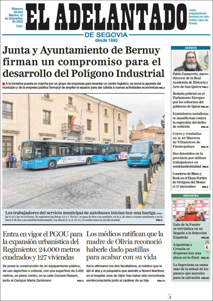 Portada de El Adelantado de Segovia (Espagne)