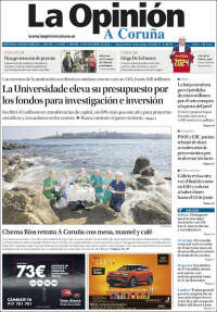 Portada de La Opinión de A Coruña (Espagne)