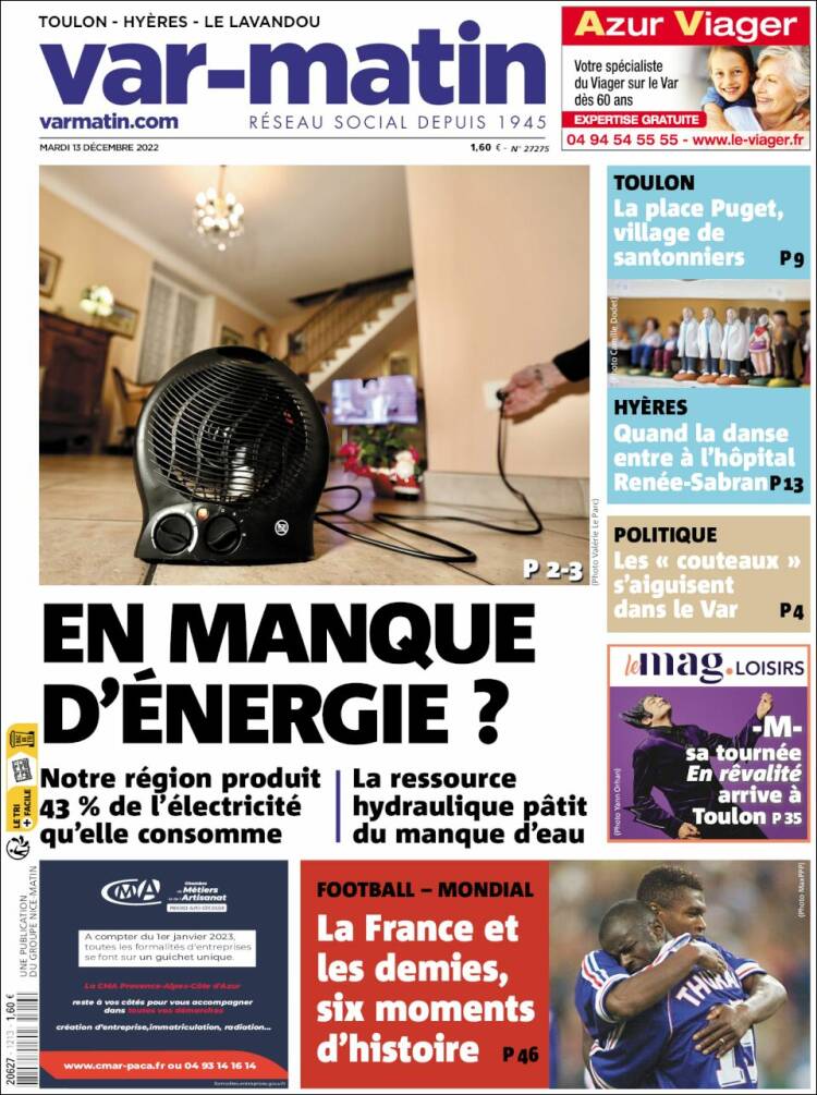 Portada de Var-Matin (France)