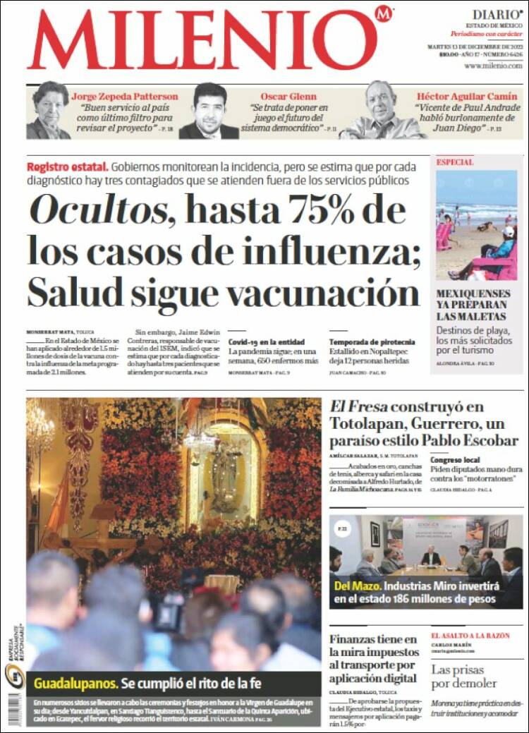 Portada de Milenio - Estado de México (M&eacute;xico)