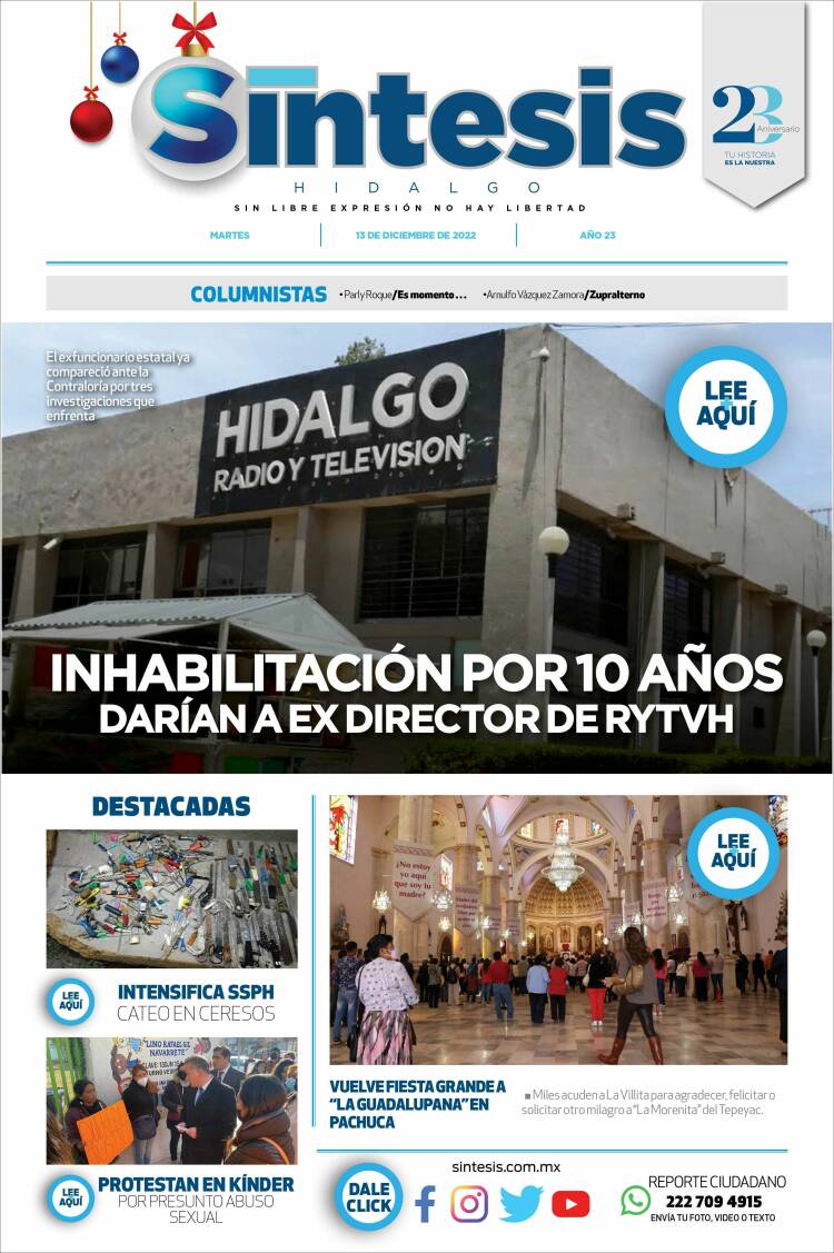 Portada de Sistesis - Hidalgo (M&eacute;xico)