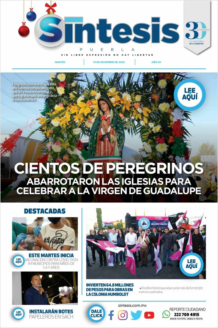 Portada de Síntesis - Puebla (M&eacute;xico)