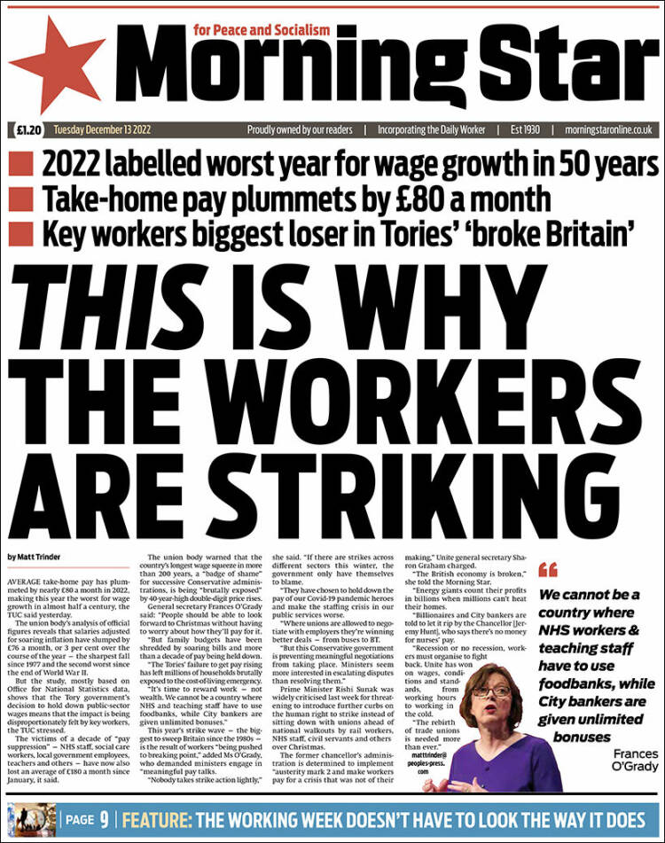 Portada de Morning Star (Reino Unido)