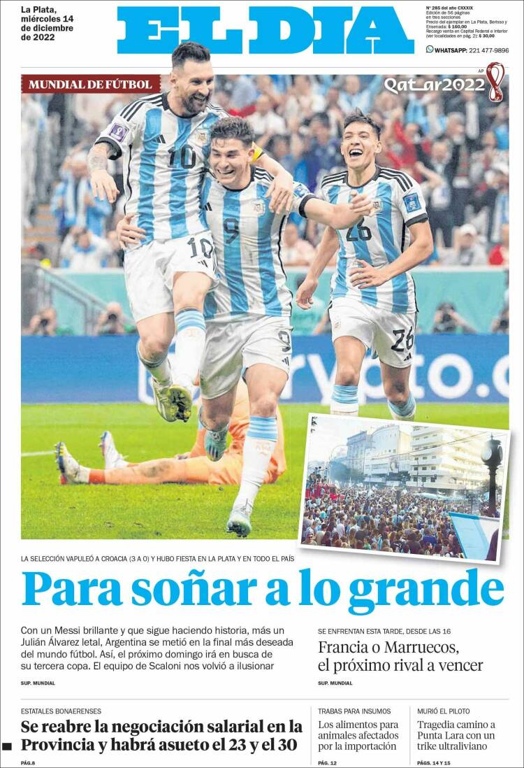 Portada de El Día de la Plata (Argentina)