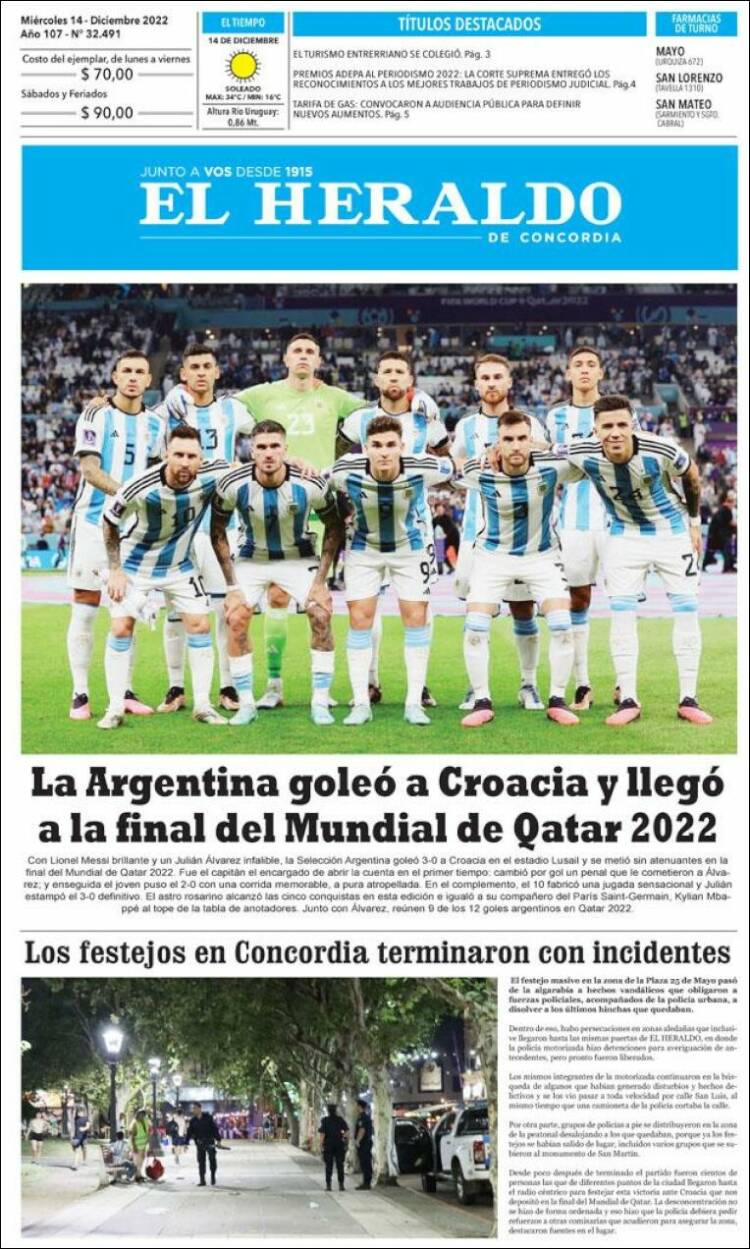Portada de El Heraldo de Concordia (Argentina)