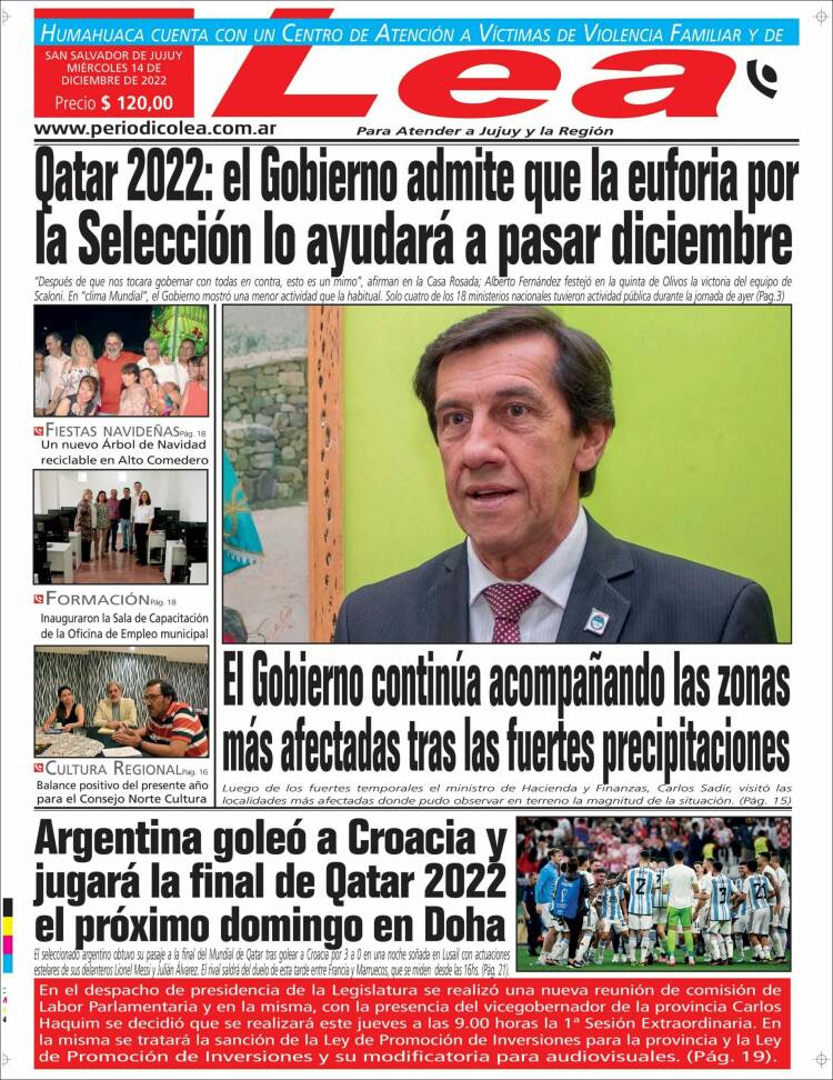Portada de Periódico Lea (Argentina)