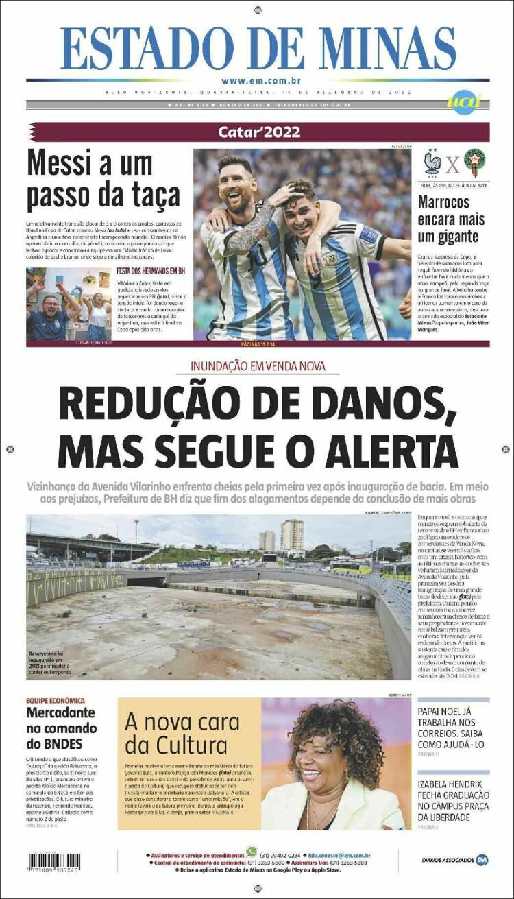 Portada de Jornal Estado de Minas (Brasil)