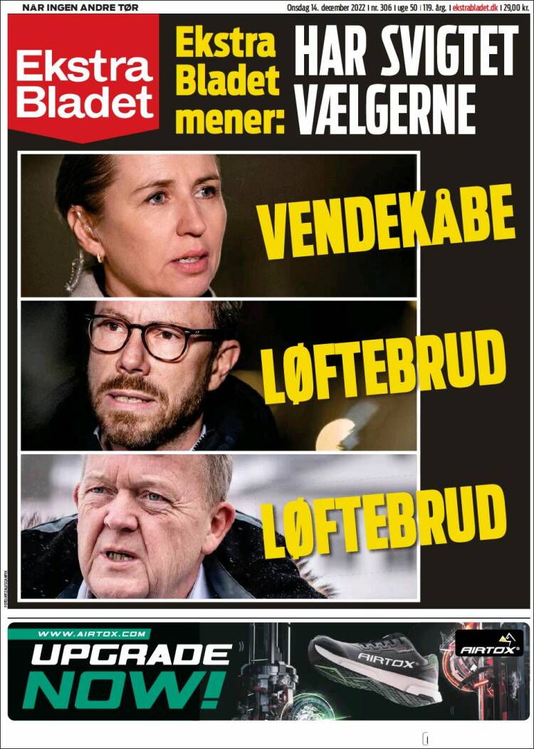 Portada de Ekstra Bladet (Dinamarca)